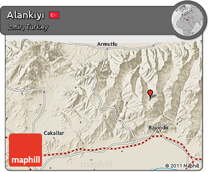 Shaded Relief 3D Map of Alankıyı