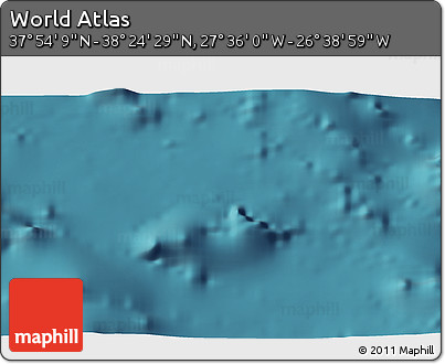 Satellite 3D Map of the Area around 38° 9' 19" N, 27° 7' 30" W