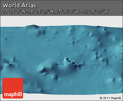 Satellite 3D Map of the Area around 38° 9' 19" N, 27° 7' 30" W