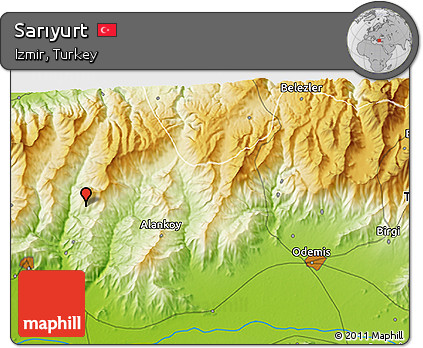 Physical 3D Map of Sarıyurt