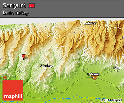 Physical 3D Map of Sarıyurt