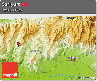 Physical 3D Map of Sarıyurt