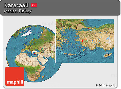 Satellite Location Map of Karacaali