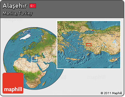 Satellite Location Map of Alaşehir