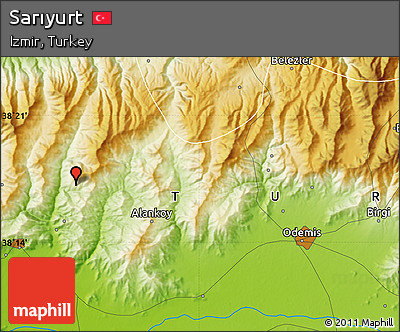 Physical Map of Sarıyurt