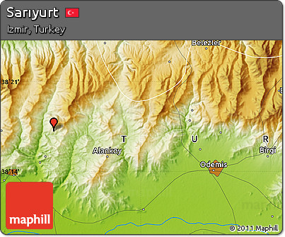 Physical Map of Sarıyurt
