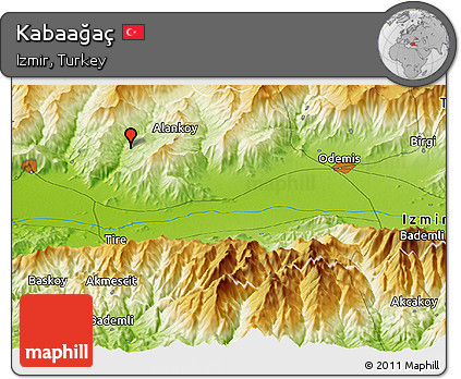 Physical Panoramic Map of Kabaağaç
