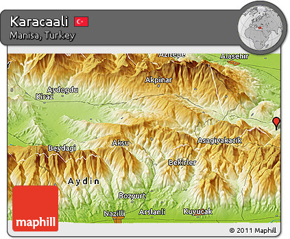 Physical Panoramic Map of Karacaali