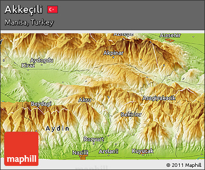 Physical Panoramic Map of Akkeçili