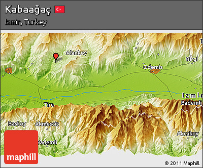Physical Panoramic Map of Kabaağaç