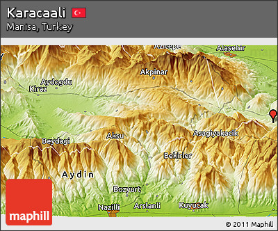 Physical Panoramic Map of Karacaali