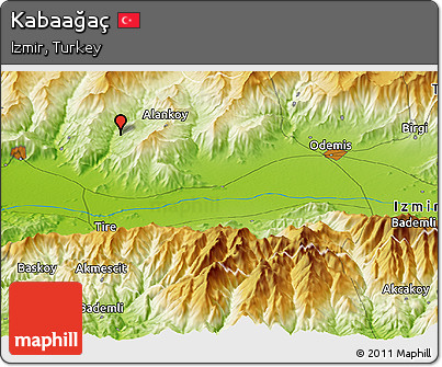 Physical Panoramic Map of Kabaağaç