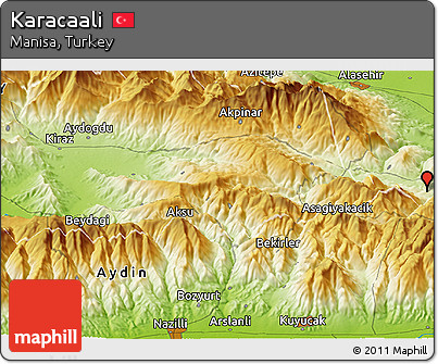 Physical Panoramic Map of Karacaali