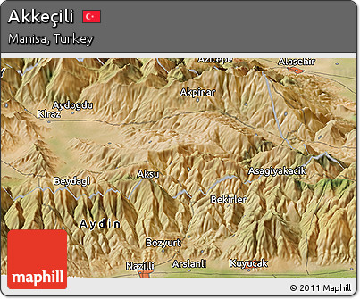 Satellite Panoramic Map of Akkeçili
