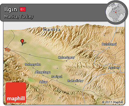 Satellite 3D Map of Ilgın