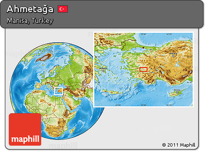 Physical Location Map of Ahmetağa