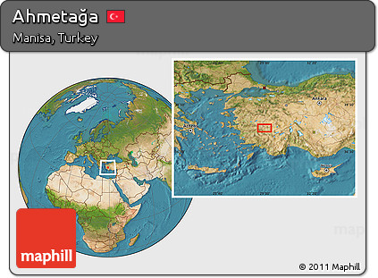 Satellite Location Map of Ahmetağa