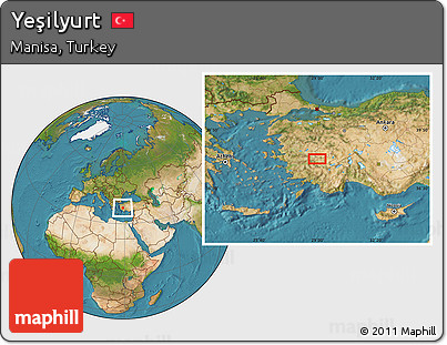 Satellite Location Map of Yeşilyurt