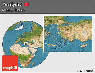 Satellite Location Map of Yeşilyurt
