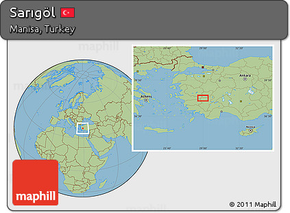 Savanna Style Location Map of Sarıgöl