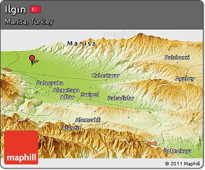 Physical Panoramic Map of Ilgın