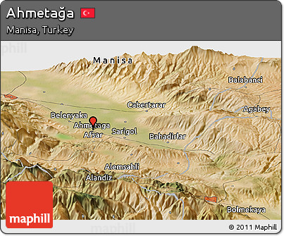 Satellite Panoramic Map of Ahmetağa