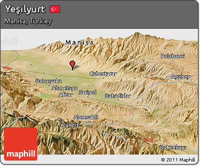 Satellite Panoramic Map of Yeşilyurt