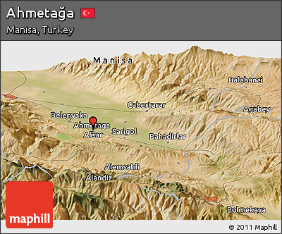 Satellite Panoramic Map of Ahmetağa