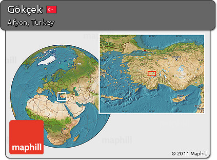 Satellite Location Map of Gökçek