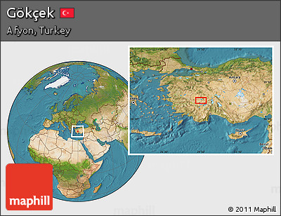 Satellite Location Map of Gökçek