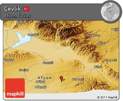 Physical Panoramic Map of Çevlik