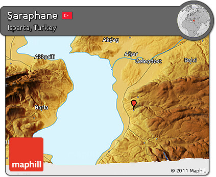 Physical 3D Map of Şaraphane