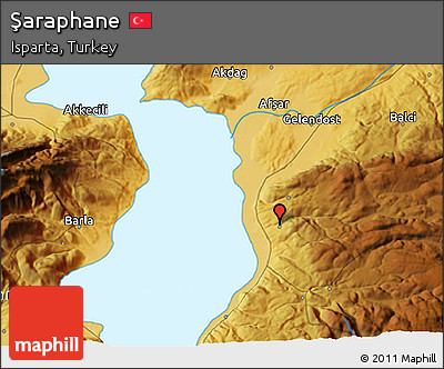 Physical 3D Map of Şaraphane