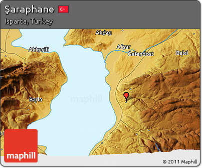 Physical 3D Map of Şaraphane