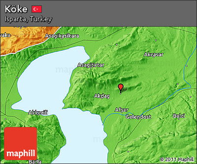 Political 3D Map of Köke