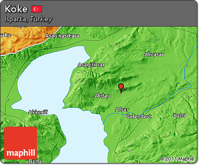 Political 3D Map of Köke