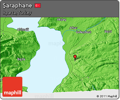 Political 3D Map of Şaraphane