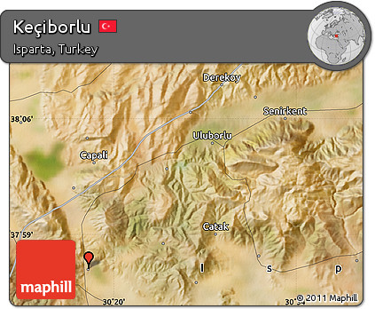 Satellite Map of Keçiborlu