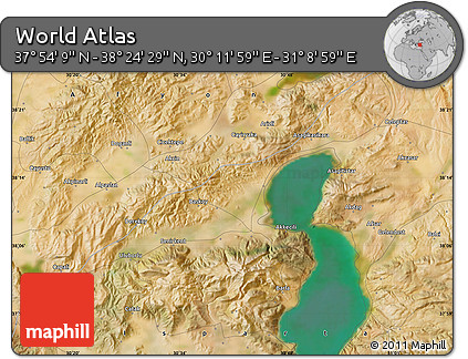 Satellite Map of the Area around 38° 9' 19" N, 30° 40' 29" E