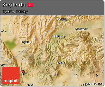 Satellite Map of Keçiborlu