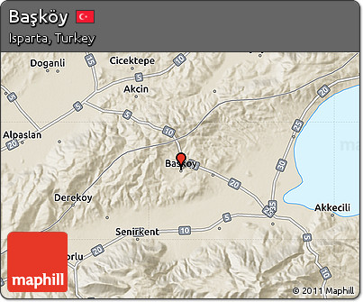 Shaded Relief Map of Başköy