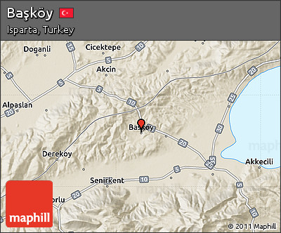 Shaded Relief Map of Başköy