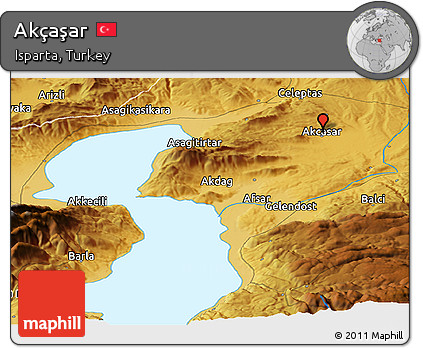 Physical Panoramic Map of Akçaşar