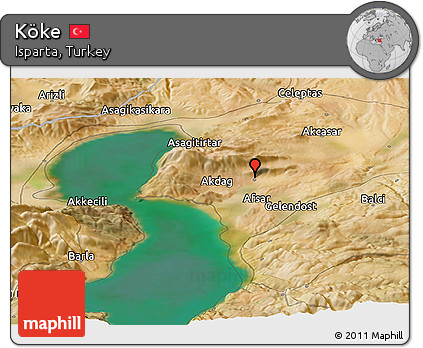 Satellite Panoramic Map of Köke