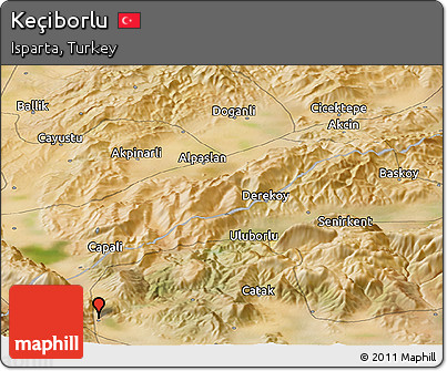 Satellite Panoramic Map of Keçiborlu