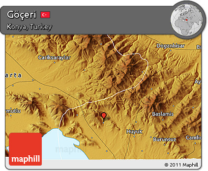 Physical 3D Map of Göçeri