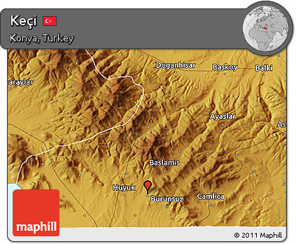 Physical 3D Map of Keçi