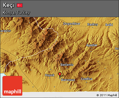 Physical 3D Map of Keçi