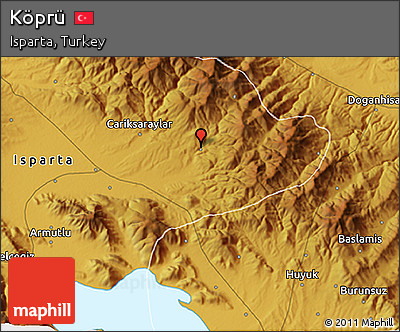 Physical 3D Map of Köprü