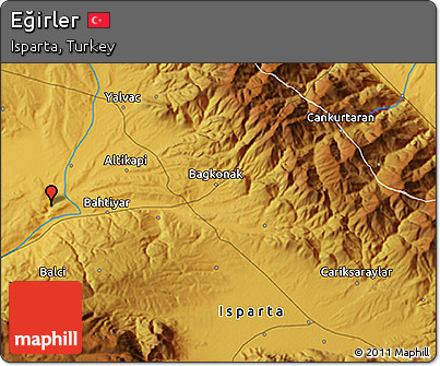 Physical 3D Map of Eğirler